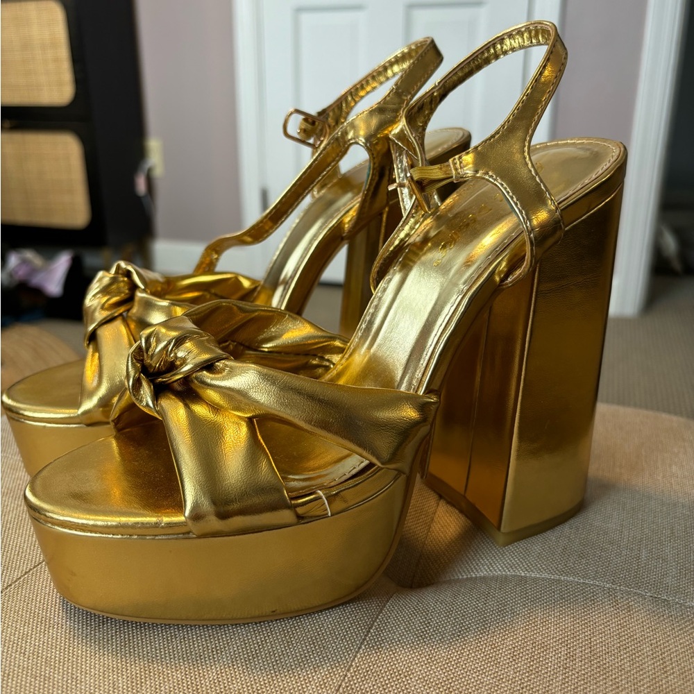 ASOS gold heels